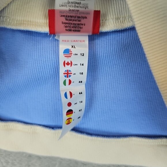 Red Carter Colorblocked Crop Top Womens Size XL Crystal Blue Cotton Stretch - Picture 8 of 11